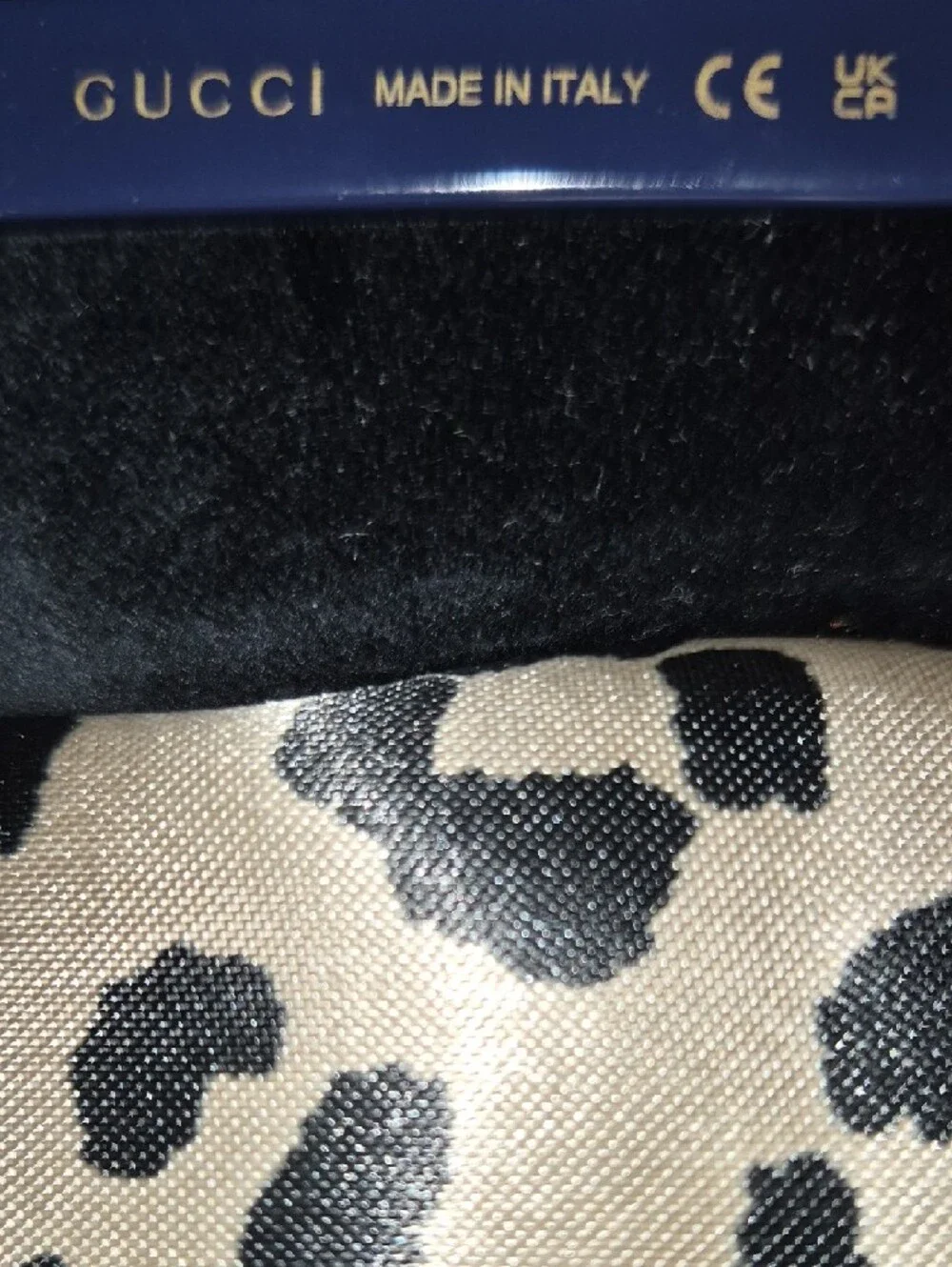 Gucci Blue Sunglasses with Gold Logo Accents
